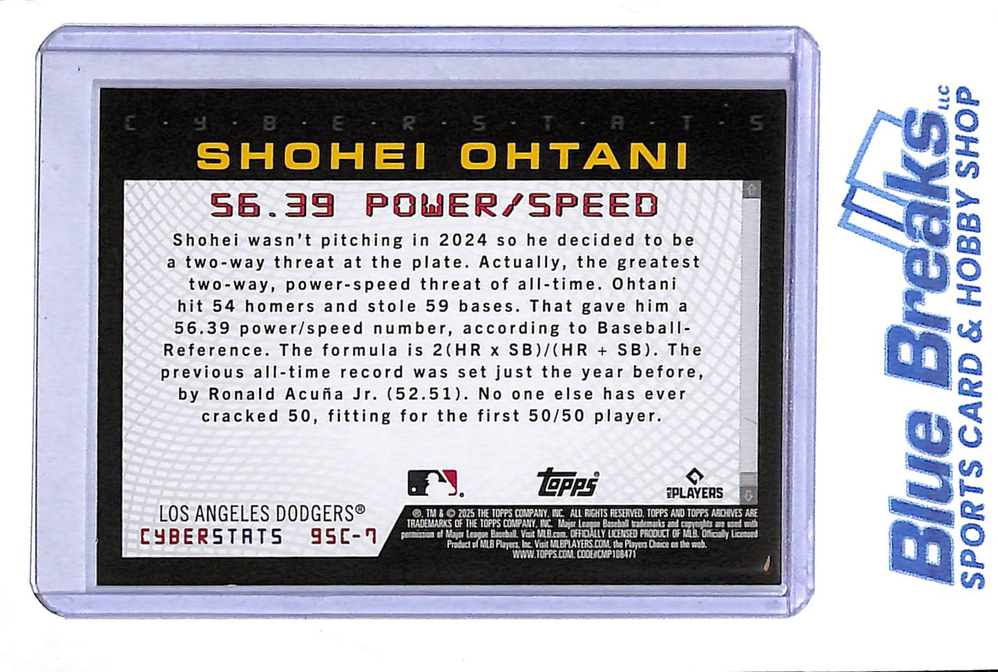 2025 Topps - Archives - Cyber Stats - Shohei Ohtani - #95C-7 - baseball - Dodgers