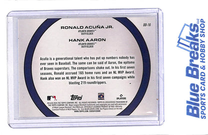2025 Topps - Series 2 - blue - Dynamic Duos - Ronald Acuna Jr - Hank Aaron - #DD-16 - baseball - Braves - drop
