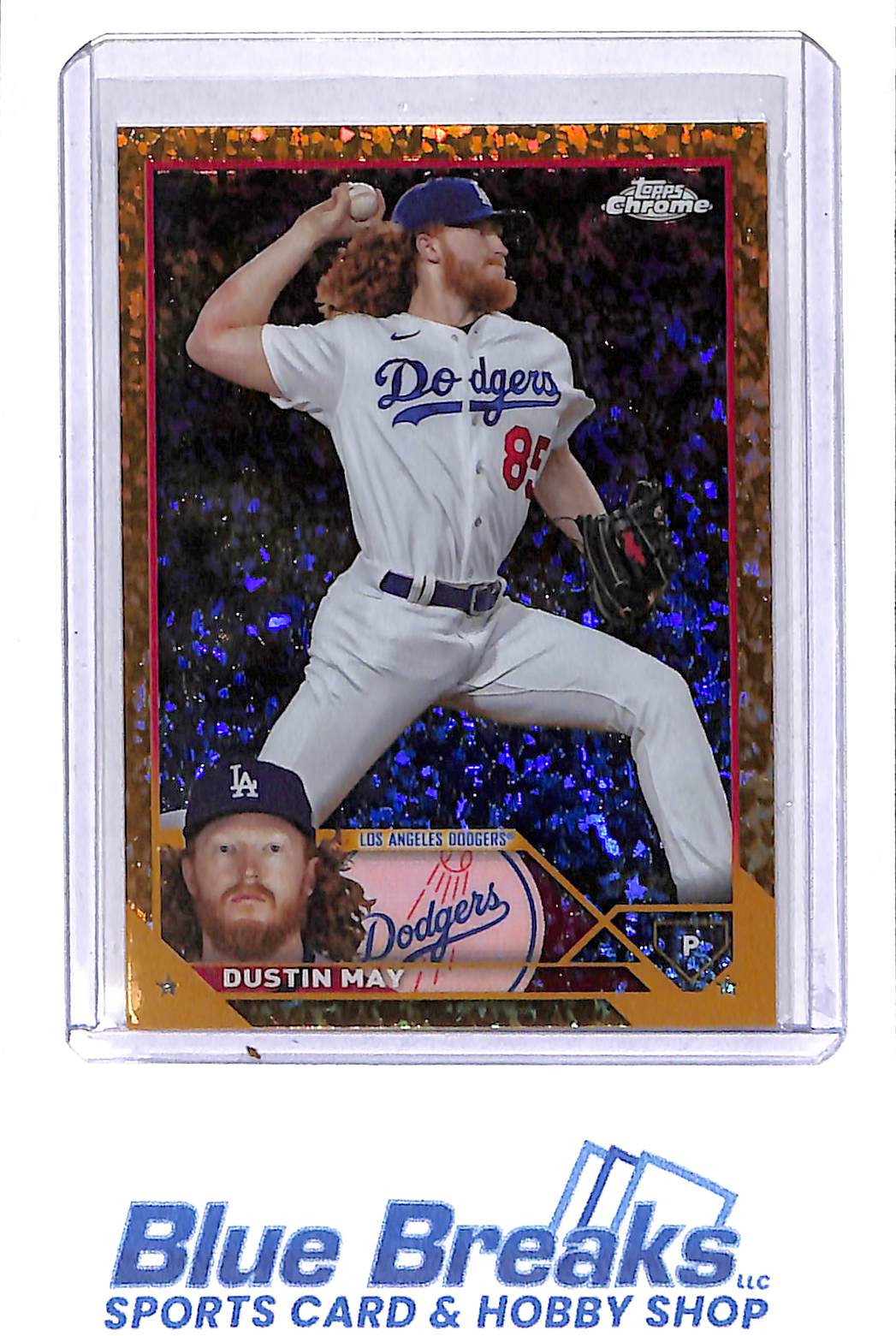 2023 Topps Chrome  - Update - gold mini-diamond refractor - Dustin May - 27/50 - #USC48 - baseball - Dodgers - drop