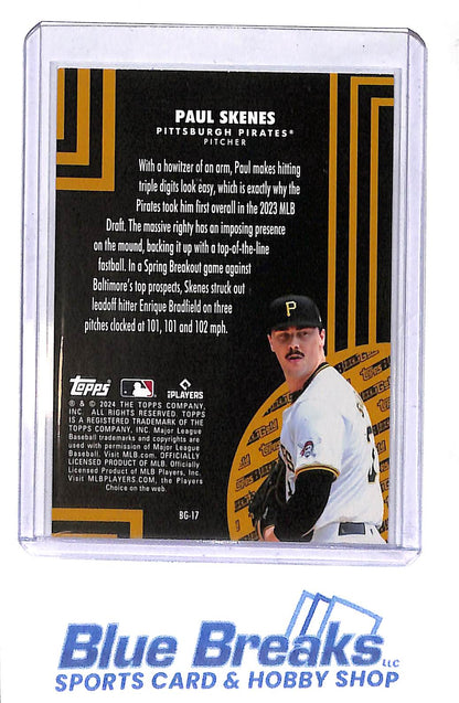 2024 Topps - black gold - Paul Skenes - RC - #BG-17 - baseball - Pirates - drop