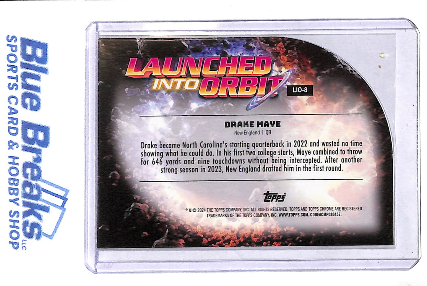 2024 Topps Chrome Cosmic - Launched into Orbit - Drake Maye - RC - #LIO-8 - football - Patriots - drop