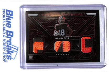 2022 Panini -Obsidian - Trifecta Material  - red - David Bell - triple relic - 10/10 - RC - #TFM-DBE - football - Browns