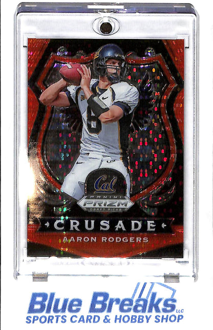 2020 Panini - Prizm Draft Picks - Crusade - orange pulsar - Aaron Rodgers - 11/20 - #10 - football - Cal - Packers - Steelers