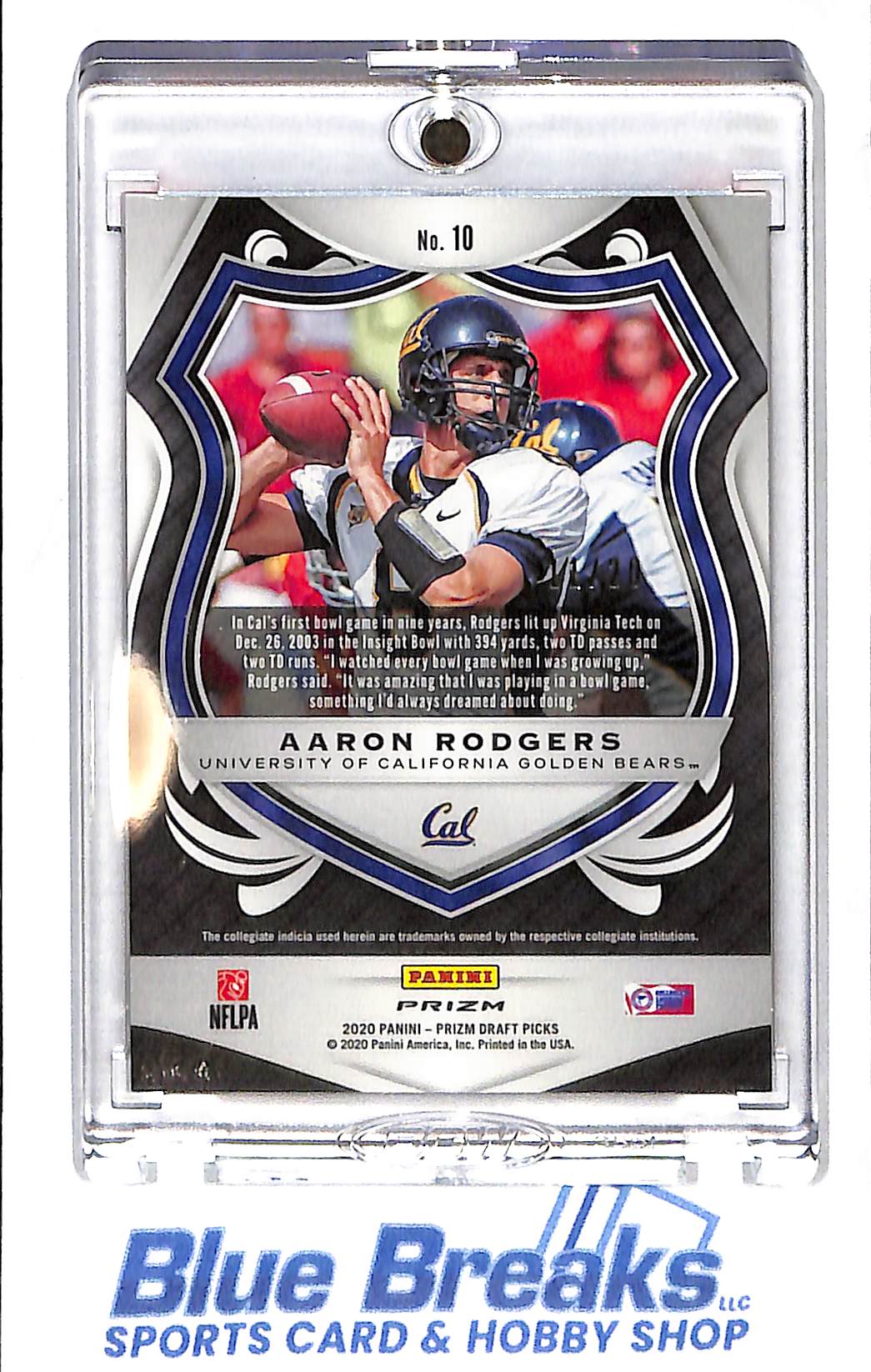 2020 Panini - Prizm Draft Picks - Crusade - orange pulsar - Aaron Rodgers - 11/20 - #10 - football - Cal - Packers - Steelers