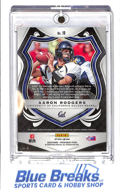 2020 Panini - Prizm Draft Picks - Crusade - orange pulsar - Aaron Rodgers - 11/20 - #10 - football - Cal - Packers - Steelers