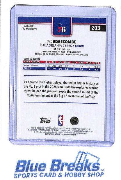 2025 Topps - flagship - season tip off - VJ Edgecombe - RC - #203 - basketball - 76ers
