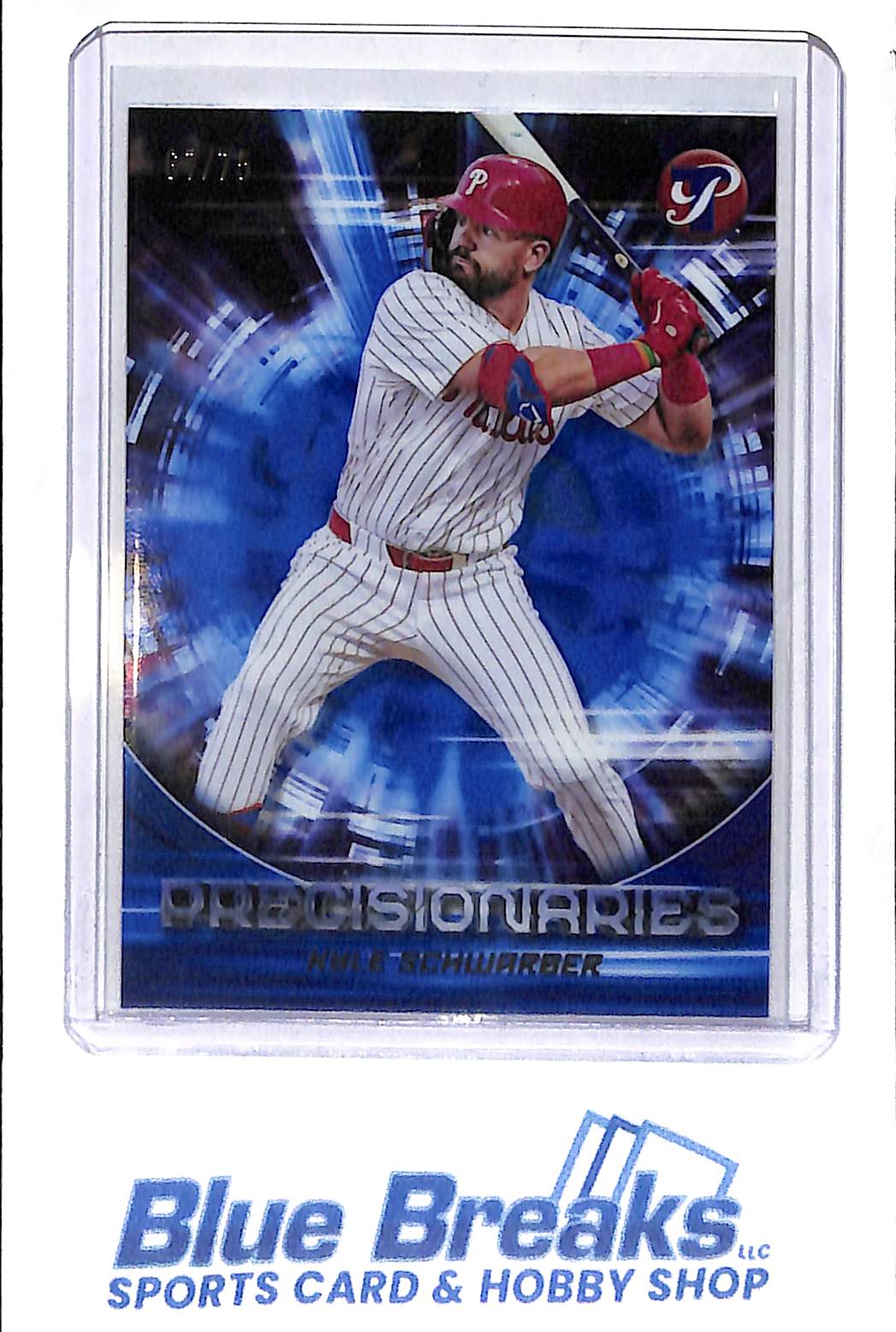 2025 Topps - Pristine - blue - Precisionaries - Kyle Schwarber - 67/75 - #PR-18 - baseball - Phillies