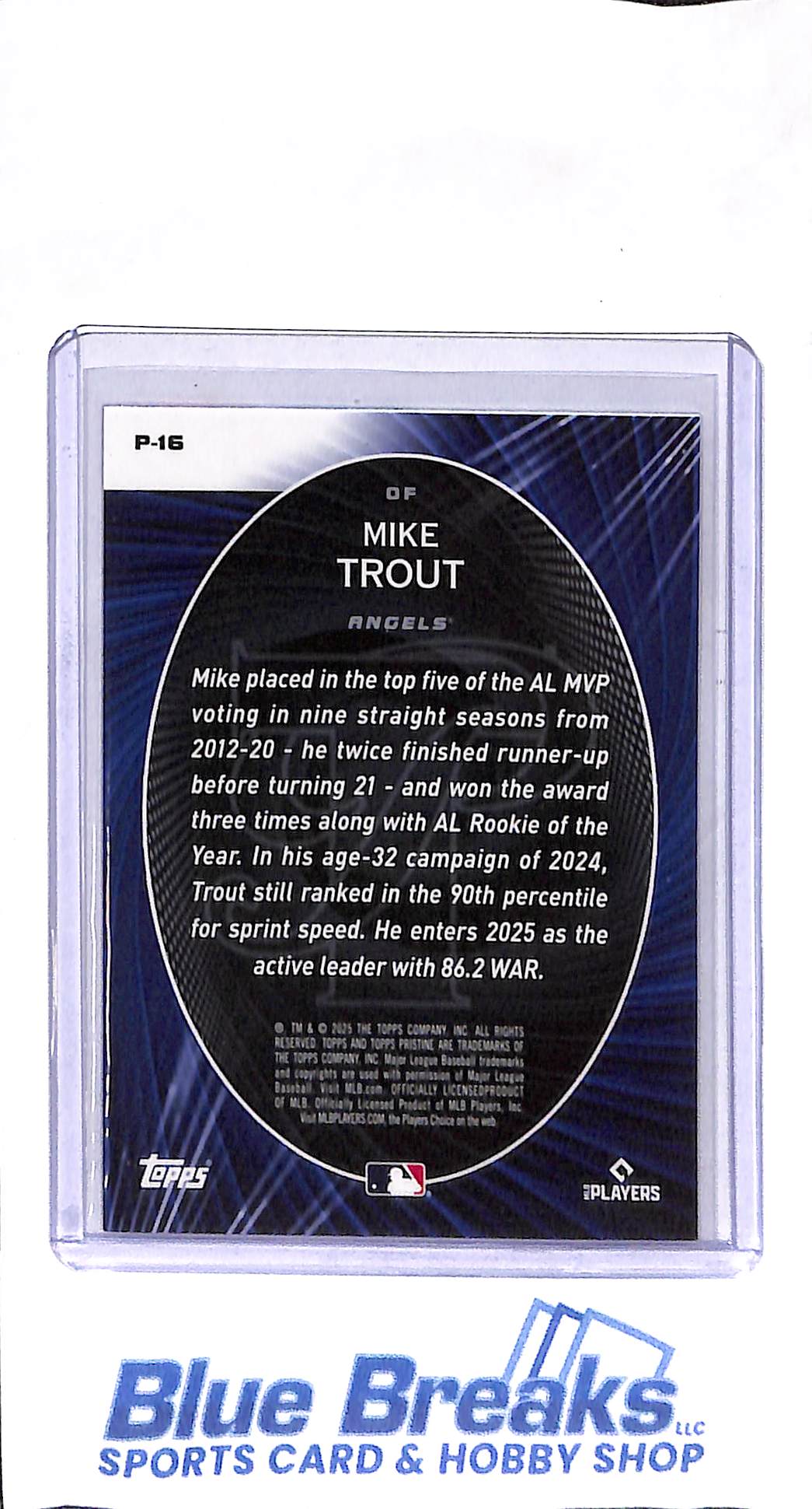 2025 Topps - Pristine - Perseverance - Mike Trout - #P-16 - baseball - Angels