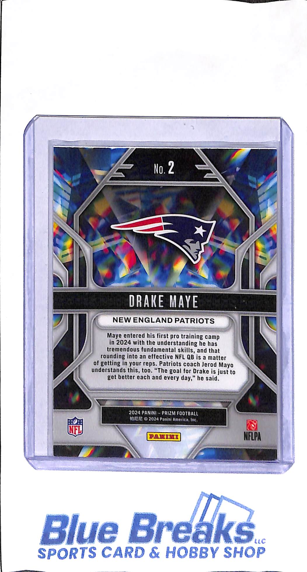 2024 Panini - Prizm - Prismatic - Drake Maye - RC - #2 - football - Patriots
