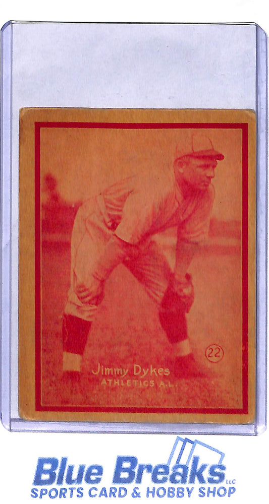 1931 W517 - Jimmy Dykes - hand cut - #22 - Oakland Athletics - Baseball