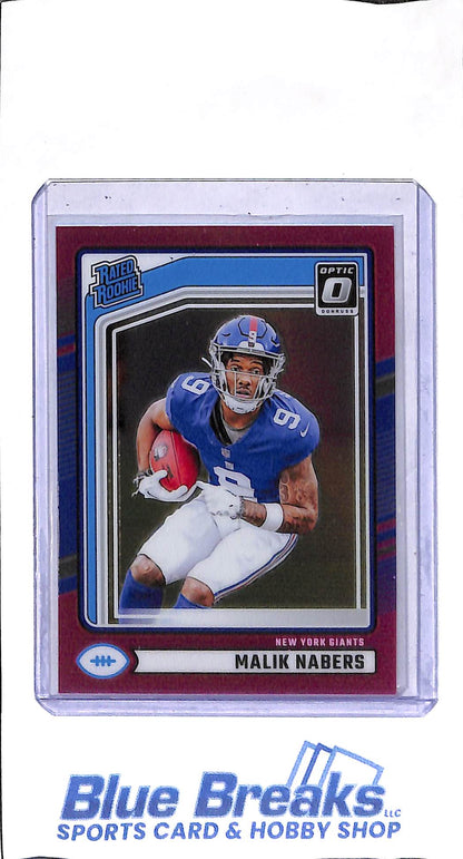 2024 Panini - Donruss - pink - Rated Rookie - Malik Nabers - #383 - football - Giants