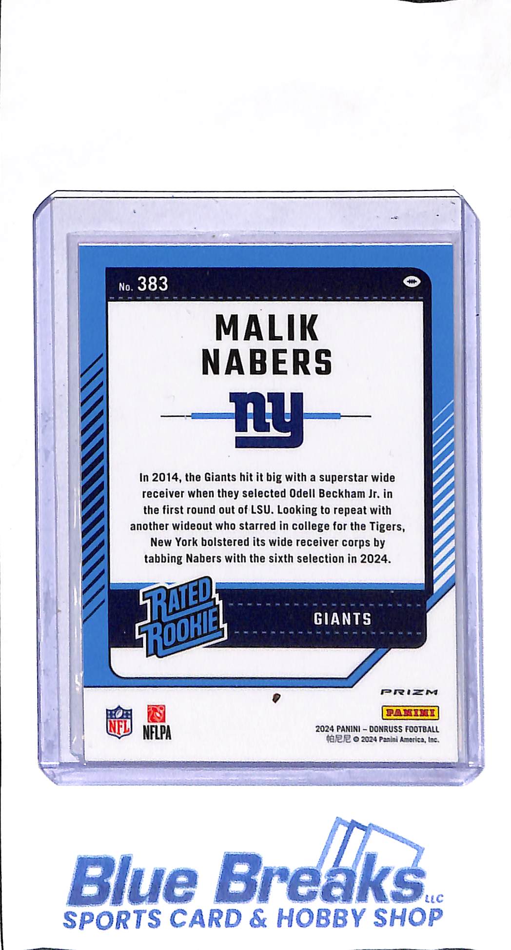 2024 Panini - Donruss - pink - Rated Rookie - Malik Nabers - #383 - football - Giants