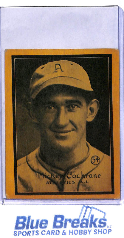 1931 W517 - Mickey Cochrane - Face - Hand Cut  - #54 - baseball - Oaklands Athletics