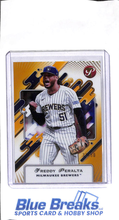 2025 Topps - Pristine - gold - Freddy Peralta - 34/50 - #194 - baseball - Brewers