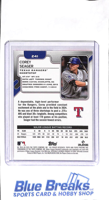 2025 Topps - Pristine - orange - Corey Seager - 18/25 - #241 - baseball - Rangers