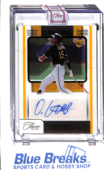 2022 Oneil Cruz - Panini Three and Two - Day One - Autographed - Rookie - #DOA-OC - 4/5 - Pittsburgh Pirates - drop