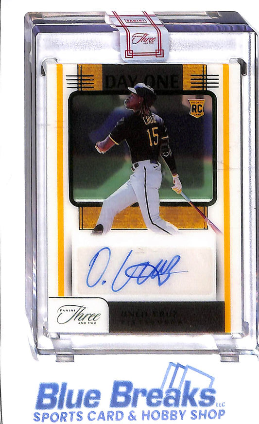 2022 Oneil Cruz - Panini Three and Two - Day One - Autographed - Rookie - #DOA-OC - 4/5 - Pittsburgh Pirates - drop
