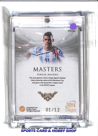 2023 Futera - Unique - Masters - Sergio Aguero - relic - 01/12 - #MTG01 - soccer - Manchester City