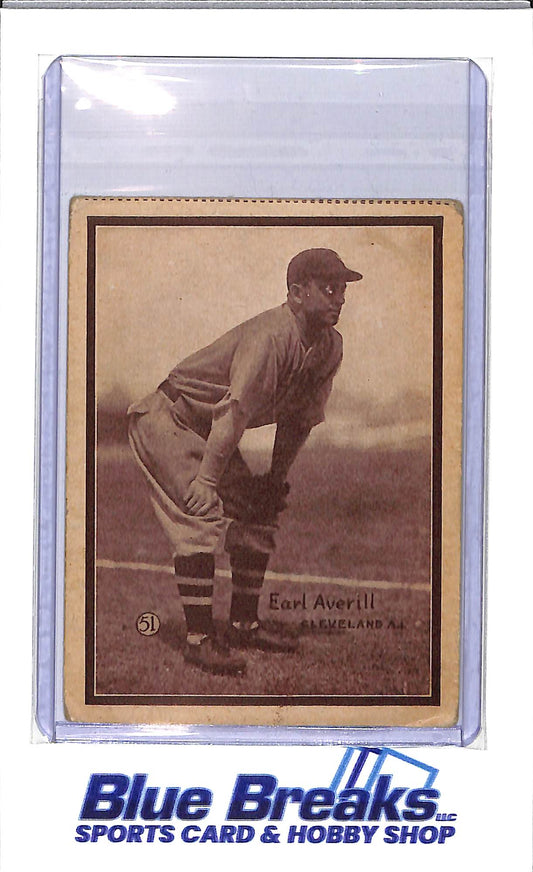 1931 W517 - Earl Averill - hand cut - #51 - baseball - Indians - Guardians