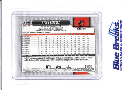 2026 Topps - Series 1 - gold spring training - Dylan Beavers - 35/50 - RC - #339 - baseball - Orioles