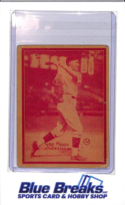 1931 W517 - George "Geo' Haas - hand cut - #32 - baseball - Athletics
