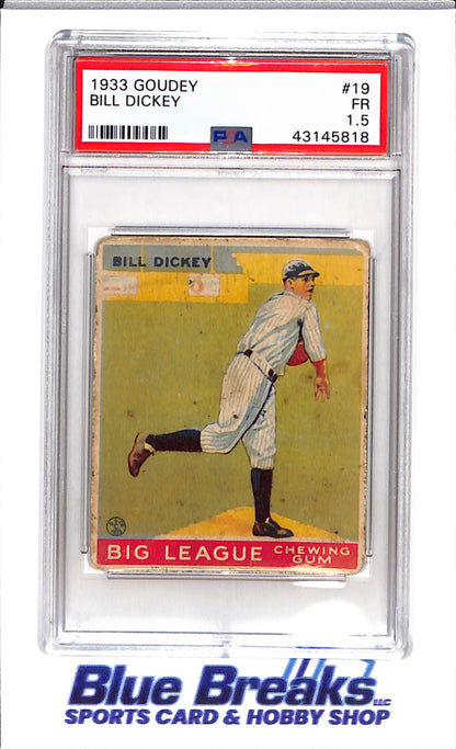 1933 Goudey - Bill Dickey - #19 - PSA 1.5 - baseball - Yankees