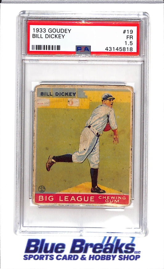 1933 Goudey - Bill Dickey - #19 - PSA 1.5 - baseball - Yankees