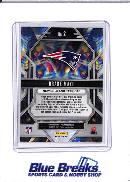 2024 Panini - Prizm - Prizmatic - green wave - Drake Maye - RC - #2 - football - Patriots