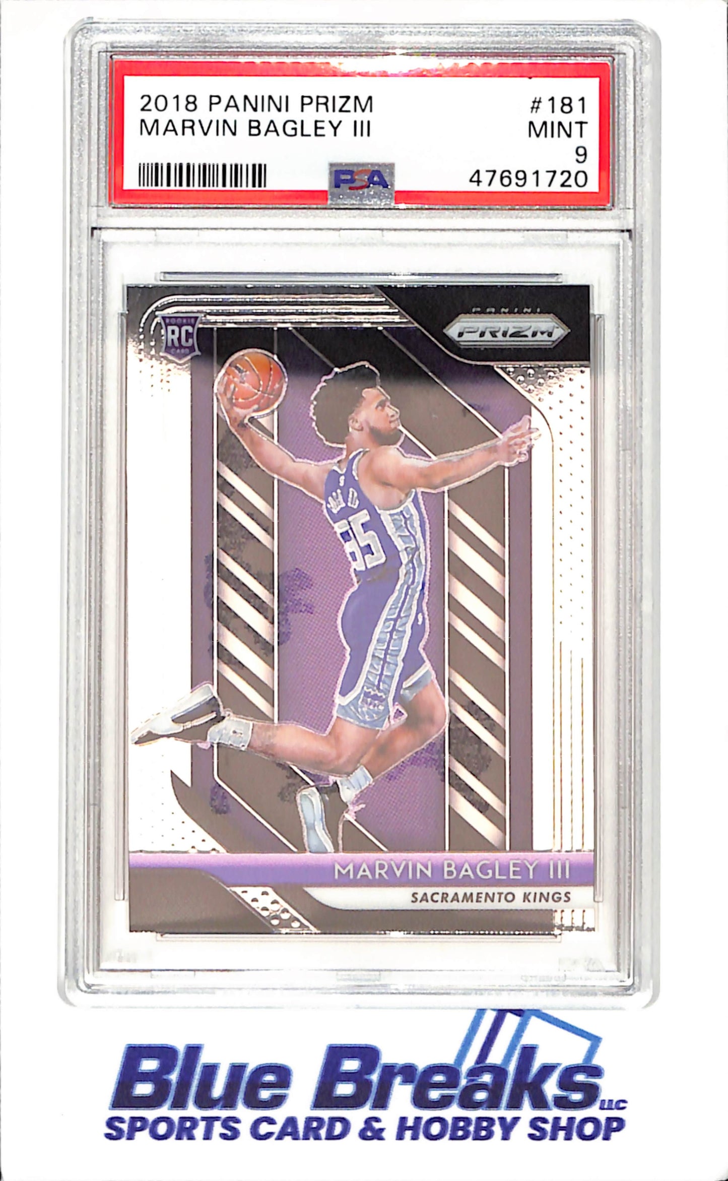 2018 Panini - Prizm - Marvin Bagley III - RC - #181 - PSA 9 - basketball - Kings
