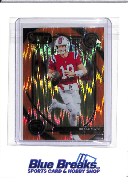 2024 Panini - Select - orange shock prizm - Drake Maye - 338/399 - RC - #218 - football - Patriots