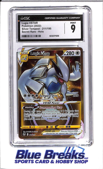 2022 Pokemon - Lugia V Star - Silver Tempest - 211/195 - Secret Rare - Holo - CGC 9