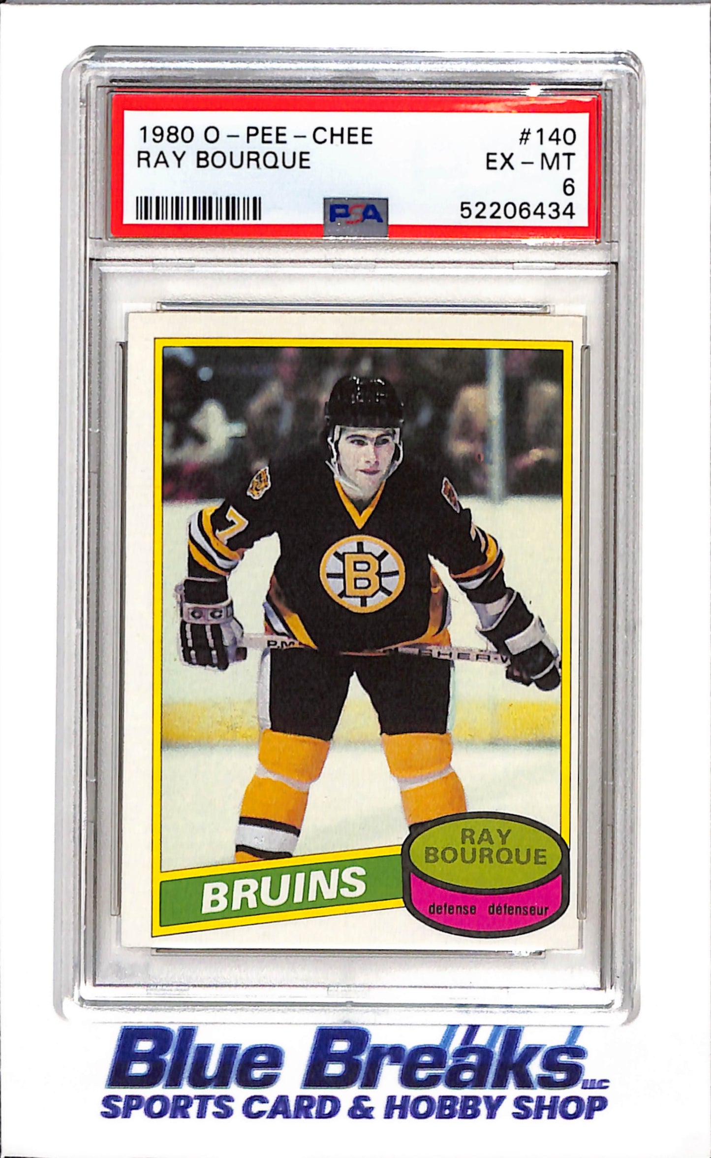1980 - O - Pee - Chee - Ray Bourque - Boston Bruins - Ice Hockey - #140 - PSA 6
