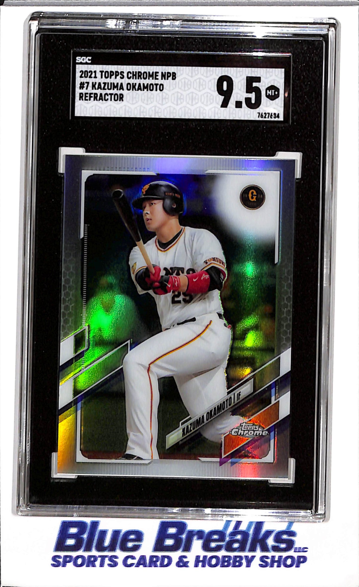 2021 Topps Chrome NPB - Kazuma Okamato - Refractor - #7 - Yomiuri Giants - Toronto Blue Jays - Baseball - SGC 9.5