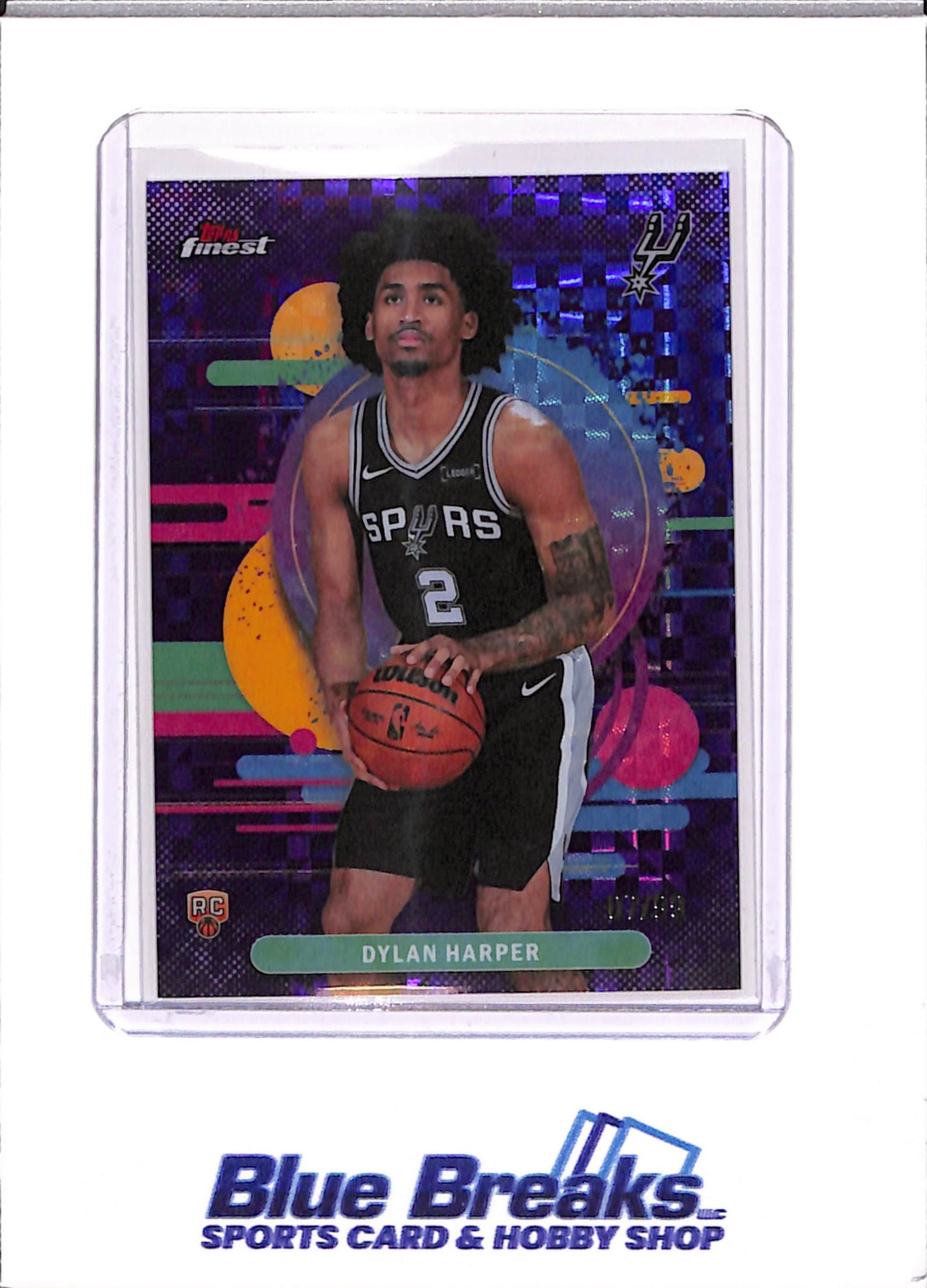 2026 Topps Finest - Dylan Harper - Purple - Uncommon - Geometric - 07/99 -#102 - San Antonio Spurs - Basketball