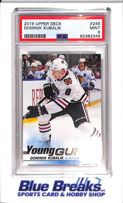 2019 Upper Deck - Dominik Kubalik - Chicago Black Hawks - Ice Hockey - Young Guns - #246 - PSA 9
