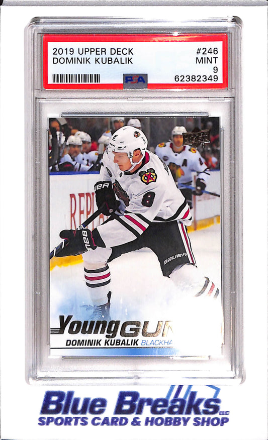 2019 Upper Deck - Dominik Kubalik - Chicago Black Hawks - Ice Hockey - Young Guns - #246 - PSA 9