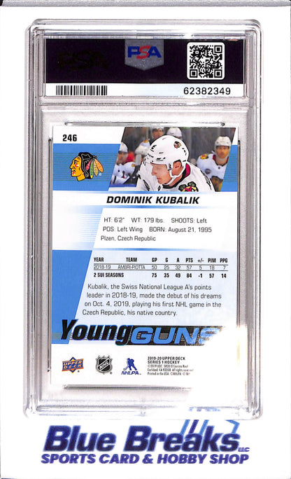 2019 Upper Deck - Dominik Kubalik - Chicago Black Hawks - Ice Hockey - Young Guns - #246 - PSA 9