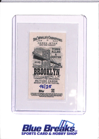 2025 Topps Allen & Ginter - Derek Jeter - New York Yankees - Baseball - Mini - 16/25 - Brooklyn Back