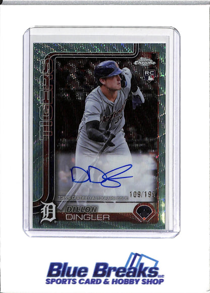 2025 Topps Chrome Update - Dillon Dingler - Baseball - Detroit Tigers - Aqua Wave - Refractor - Auto - 108/199