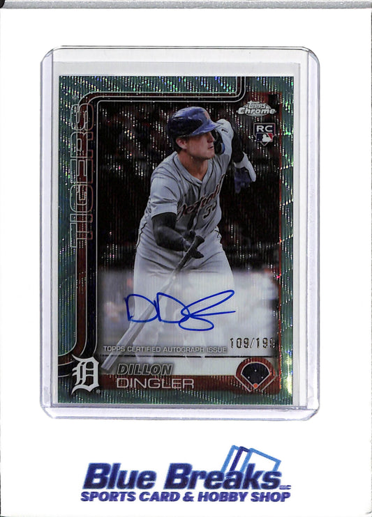 2025 Topps Chrome Update - Dillon Dingler - Baseball - Detroit Tigers - Aqua Wave - Refractor - Auto - 108/199