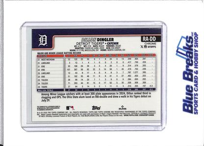 2025 Topps Chrome Update - Dillon Dingler - Baseball - Detroit Tigers - Aqua Wave - Refractor - Auto - 108/199