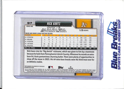 2026 Topps - Nick Kurtz - Series 1 - Oakland Athletics - Baseball - #97 - Relic