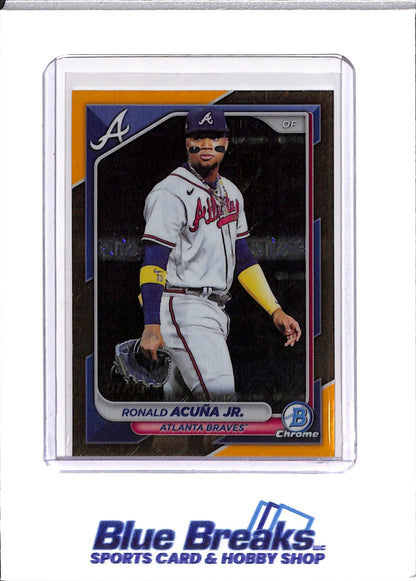 2024 Bowman Chrome - Ronald Acuna - Atlanta Braves - Baseball - #32 - 7/50 - Gold - Mojo Refractor