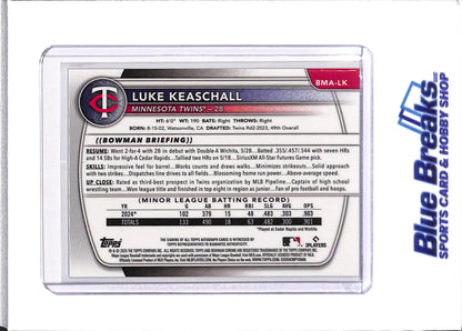 2025 Bowman - Luke Keaschall - Chrome - Baseball - Minnesota Twins - #BMA-LK - Auto - Mojo Refractor