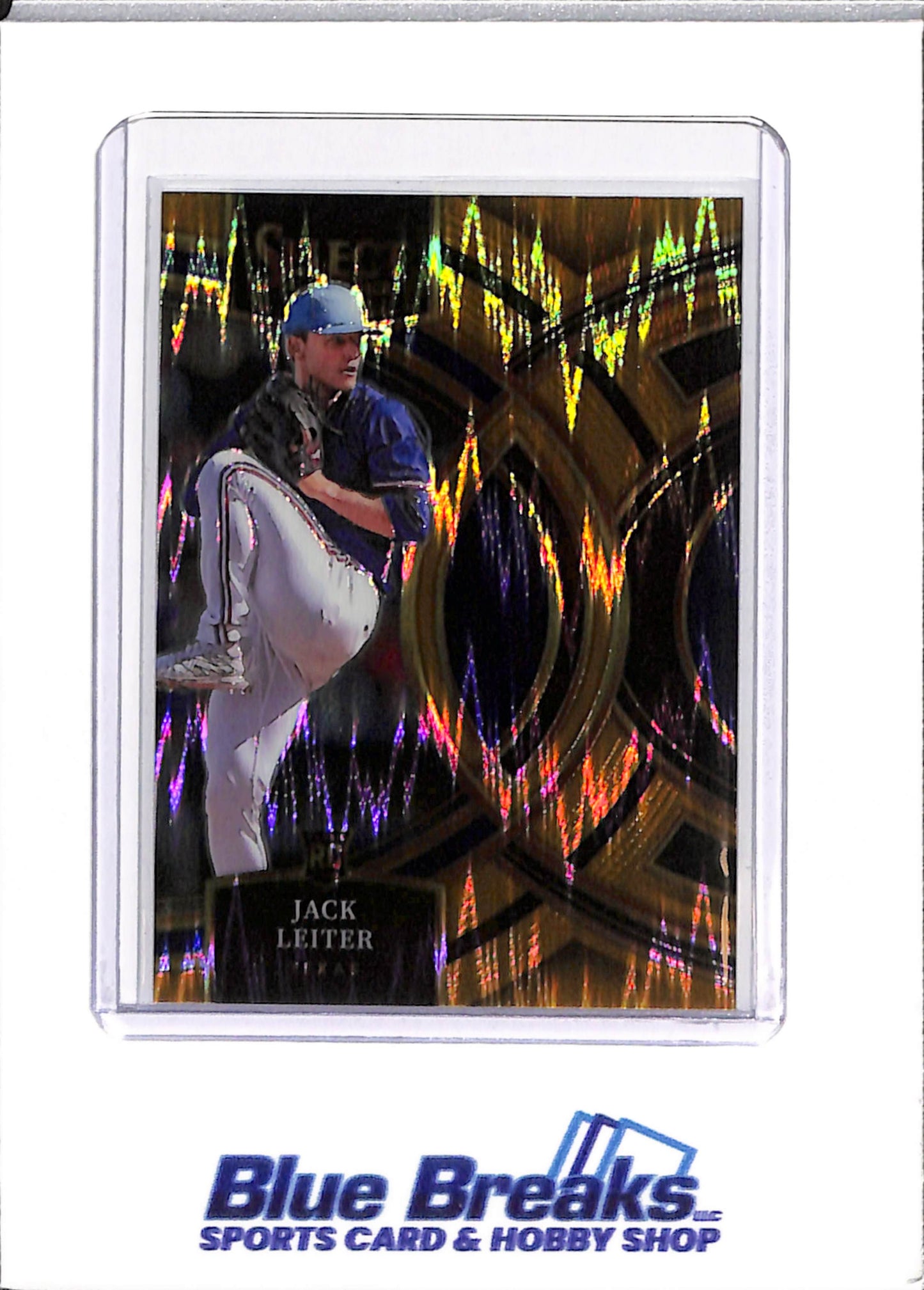 2024 Panini Select - Jack Leiter - Baseball - Texas Rangers - 9/10 - #16 - Gold Flash Prizm