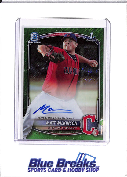 2025 Bowman - Matt Wilkinson - Green Shimmer - 1st Bowman - Baseball - Cleveland Guardians - #CPA-MW - 64/99