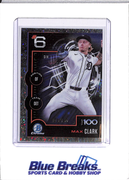 2025 Bowman Chrome - Max Clark - Baseball - Detroit Tigers - #BTP-6 - #6 - Top 100 - 105/150