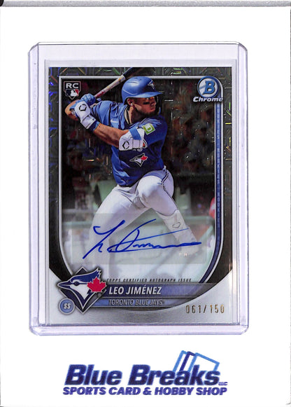 2025 Bowman Chrome - Leo Jimenez - Baseball - Toronto Blue Jays - #CRA-LJ - Auto - 61/150