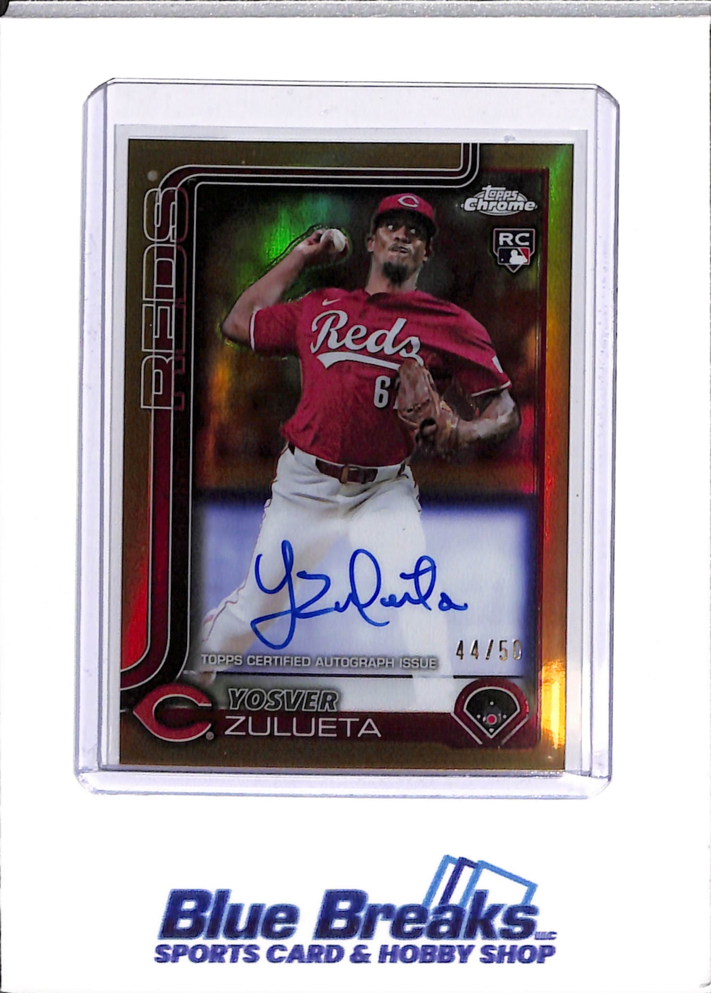 2025 Topps Chrome - Yosver Zulueta - Baseball - Cincinnati Reds - #RA-YZ - Auto - Rookie - 44/50