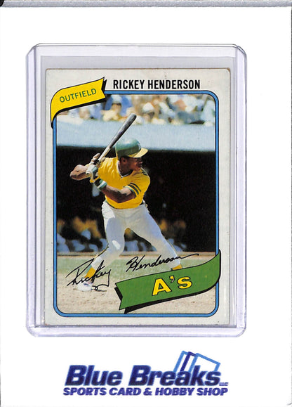 1980 Topps - Rickey Henderson - Baseball - Oakland Athletics - #482- Rookie